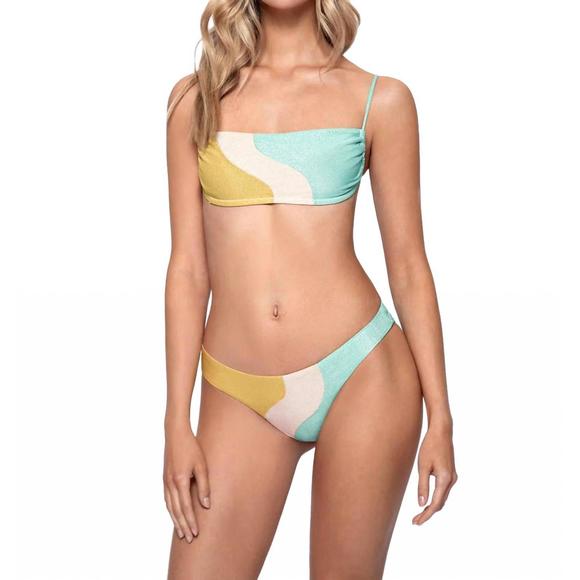 NEW PQ SWIM colorblock bikini top in luna wave - Picture 1 of 5